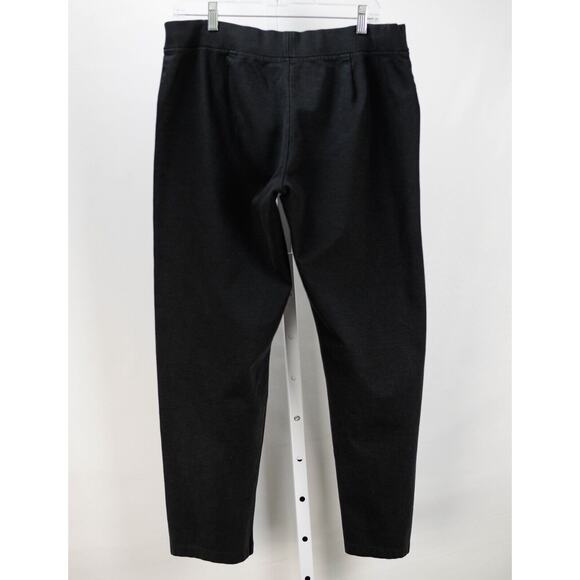 Eileen Fisher Black Stretch Chino Pant Elastic Waistband Sz Petite Large PL - Picture 3 of 4